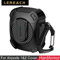 Lereach For AirPods 1 _ 2 Cover Case Grai Carbon Brazing Armor TPU+PC Cover Resistant Shockproof Full Body Protector Case. 