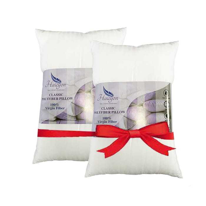 Halcyon Classic Virgin PolyFiber Pillow ( 18"x 27" ) - 2 in 1 Pack