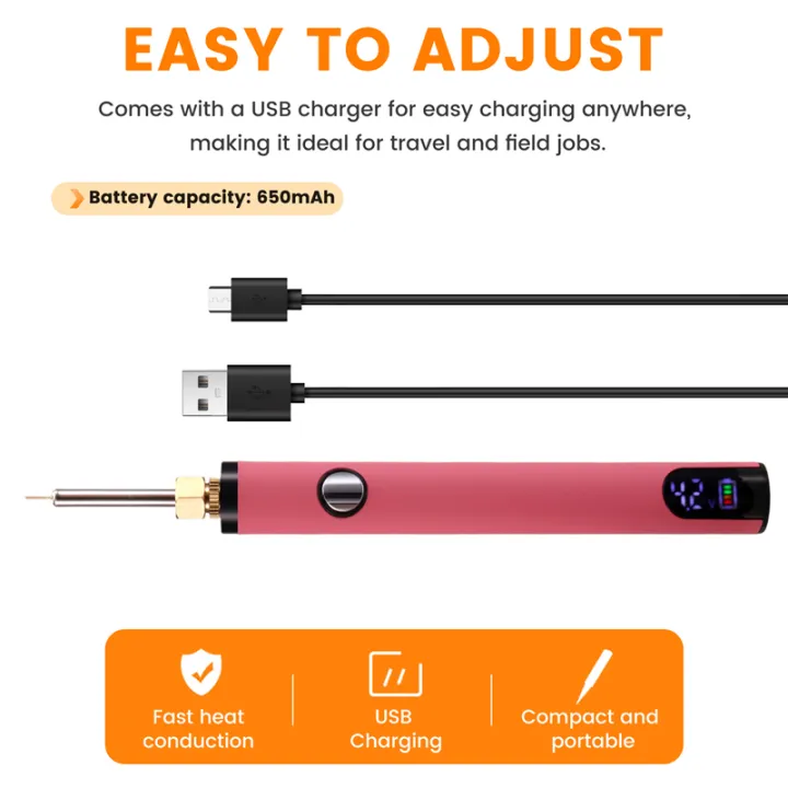 510%20Thread%20Battery%20Cart%20Pen%20Electric%20Soldering%20Iron%20Welding%20Kit%20Adjustable%20Voltage%20Smart%20Tool%20with%20Hot%20Thread%20Head%20Pink%20-%20Image%202