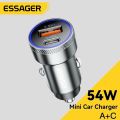Essager 54W USB Car Charger 5A Fast Charge 3.0 QC PD 3.0 SCP AFC 30W USB Type C Quick Charging For iPhone Huawei Samsung Xiaomi. 