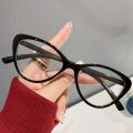 1pcs Cat Eye Unisex Glasses Square Black Large Frame Women Man Vintage Flat Glasses Unisex New Anti Blu Ray TR90 Optical Retro. 