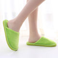 Nerhorer- Home Slippers Round Toe Winter Slip-on Flat Faux Fur Slippers. 