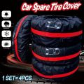 4pcs/Set Car Tires Storage Bag Carrier Waterproof Universal Polyester Spare Tire Cover Case Auto Tyre Wheel Protector Dustproof. 