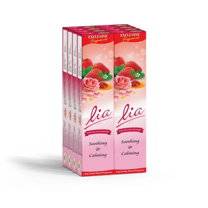 Lia Incense Sticks - Honey Rose With Strawberry - 6 Packets