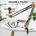 Flexible Arm Overhead Tripod for Phone Desktop Cellphone Bracket for Video Table Mobile Mount for Filming Recording. 