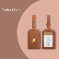 1pcs PU Leather Luggage Tag Name ID Labels Travel Suitcase Identifier Label Boarding Bag Tag Travel Accessories. 