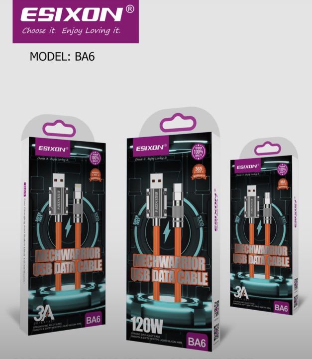 120w%20Super%20Charger%20Cable/3A%20type-C%20Cable/%20MECHWARRIOR%20USB%20Data%20Cable/%20ESIXON%20Cable%20-%20Image%206