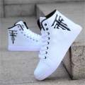 Mens White Sneakers Fashion Lace Up Ankle Boot Casual White Shoes For Men. 