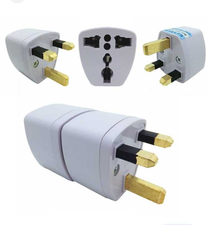 Square pin to Round pin Multi plug Socket Universal Adapter