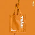 Heavy Duty Brown Eco Friendly Large Canvas Tote Bag with Zipper - 37cm (L) * 7.5cm (W) * 41cm (H) - Holds up to 15kg. 