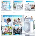 USB Water Mist Fan 7 Colors LED Light Humidification Desk Fan-B. 