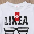 Toddler Baby Boy Short Sleeve Letters Gles T-shirt + Camouflage Long Pants Fashion 2Pcs Outfits Clothes The cotton content is greater than 50%. 
