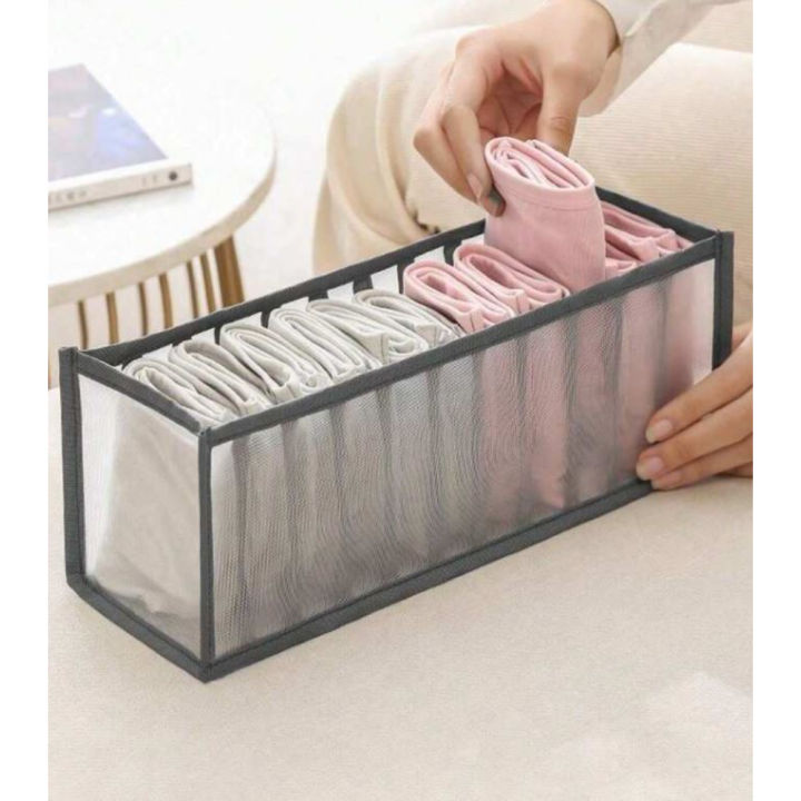 Mesh Nylon Underwear Storage Box - 11 Compartments for Neat and Organized Dresser