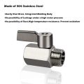 5X 304 Stainless Steel Mini Ball Valve(1/2 Inch Female x Male) NPT Thread, Water Flow Regulator Head Control Valve. 