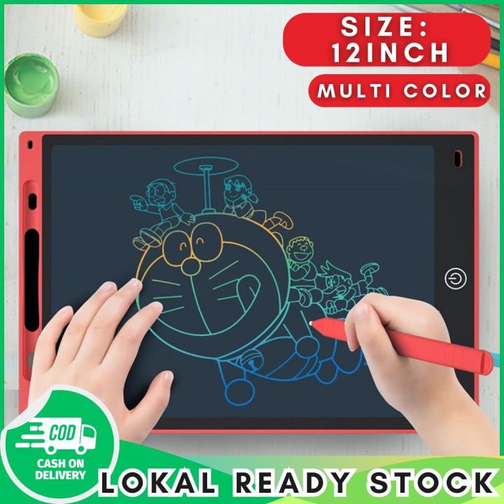 Borong Melaka [12 inch Multi Color Writing Pad, Drawing Tablet ,Lcd Writing Tablet ,Drawing, Multi ,Painting board, LCD Writing Pads]
