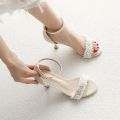 Stiletto Heels Women2023New French Style Teenage High Heels Sandals with Strap Fairy Style Wanwan Style Shoes Gentle. 