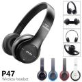 P47 Wireless Bluetooth Headset Foldable Stereo Bass Bluetooth 5 Headphones Kid Girl Helmet Gift,with Microphone,For Music Gaming. 
