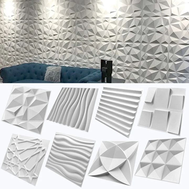 door stopper rubber 30cm Decorative 3D Wall Panel wave Diamond Design Non self-adhesive plastic tile 3D wall sticker living room Bathroom wall paper