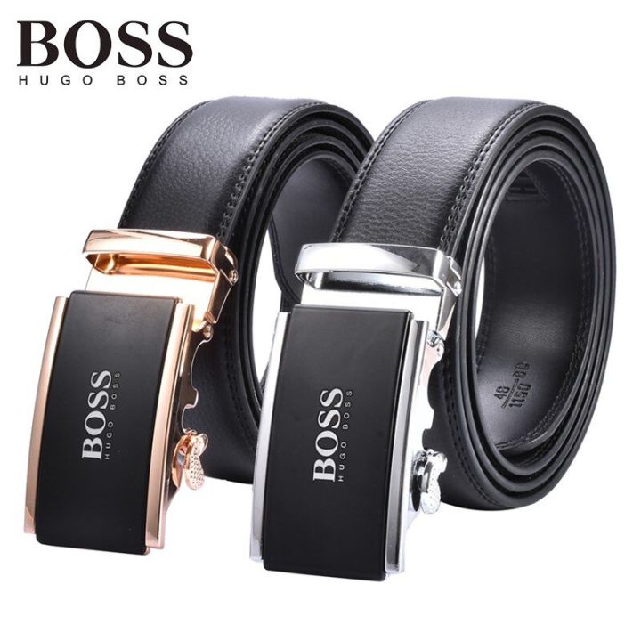 Original_HUGO BOSS Belt Luxury Brand Automatic Buckle Genuine Leather Belt Business Casual Men's Belt Classic Style Wild Belts
