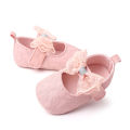 Yfashion Baby Cotton Girls Princess Toddler Shoes Cute Lace Bowknot Decoration Breathable Non-slip Soft Sole Shoes. 