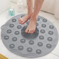 Round Silicone Non-slip Bathroom Mat, Safety Shower Mat, Massage Mat, Floor Drain Suction Cup, Bathroom Mat Soft And Absorbent. 