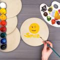 10PCS Natural Wood Pieces Slice Round Unfinished Wooden Discs for Crafts Centerpieces DIY Christmas Ornaments 4inch. 