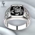 Sunny Men Scorpion Engraved Alloy Wide Finger Ring Birthday Club Party Jewelry Gift. 