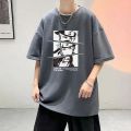 Naruto Clothes Short Sleeve MaleTT-shirt Anime Print Two-Dimensional Casual All-Match Loose-Fitting plus Size Half-Length Sleeves Top. 