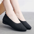 Jingrui Old Beijing Cloth Shoes Women's Single-Layer Shoes Spring and Autumn Summer Flying Mom Shoes Black Work Shoes Soft Sole Shoes Breathable. 