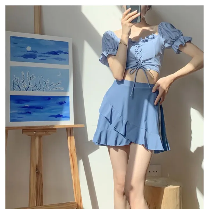 Swimsuit%20Women's%20Summer%20Split%20Skirt%20Conservative%20Hot%20Spring%20plus%20Size%20Covering%20Belly%20Thin2023New%20Student%20Swimwear%20Fairy%20Style%20-%20Image%202