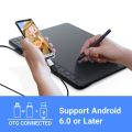 10 Graphics Drawing Tablet,UGEE S1060 Pen Tablet Art Pad with 12 Shortcut Keys, 8192 Level Work for Mac, Android Phone/windows. 