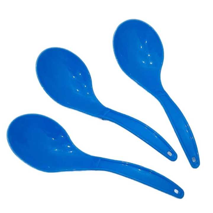 Quality 3 Pcs Plastic Rice Spoon Set  22Cm Blue