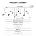 Auoyo LED Curtain Light Curtain String Light Star Curtain Light Moon Lighting String Twinkle Window Lights 3.5M Curtain Lights Transparent Strand 8 Modes Waterproof Crescents and Stars Lights for Indoor Outdoor Home Decorative EU Plug. 