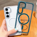 HD Clear Solid Armor Magnetic For Magsafe Candy Frame Case For Samsung Galaxy S24 S24Plus S24Ultra Plus Ultra Shockproof Cover. 