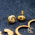 Gold Plated Derana Earrings For Ladies With White Stone Fashion Stylish Rich Look Earring For Women. 