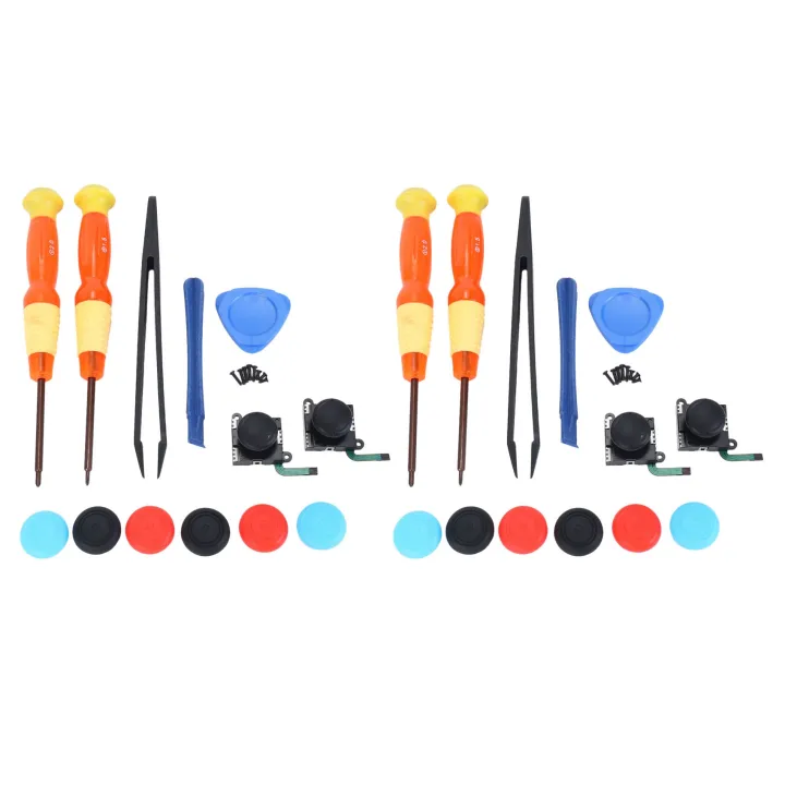 2X Two Pack Analog 3D Joystick Replacement Switch,Ns Repair Tool Set(19 in 1)