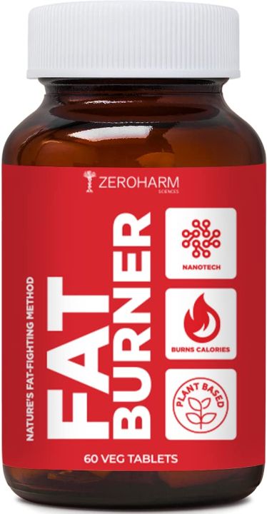 ZEROHARM Fat Burner tablets | Metabolism booster & weight loss supplement | Arms, thighs, hips, chin & belly fat burner for Men & Women | Reduces cholesterol & sugar levels(FROM INDIA)NUSS