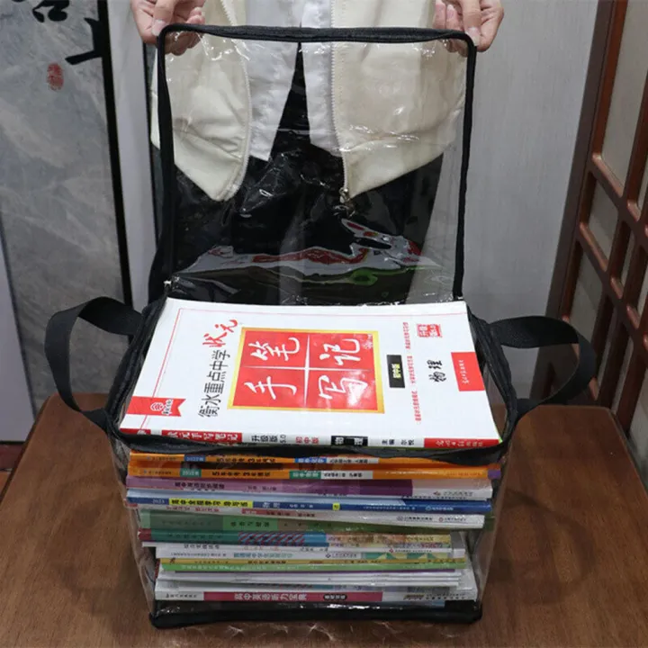 Zippered%20PVC%20Book%20Bag%20Multi-Purpose%20Waterproof%20Transparent%20Storage%20Bag%20Stackable%20Handbag%20Organizer%20for%20Collection%20Storage%20Home%20Organization%20Office%20Filing%20Closet%20Sorting%20Students/Professionals%20-%20Image%206