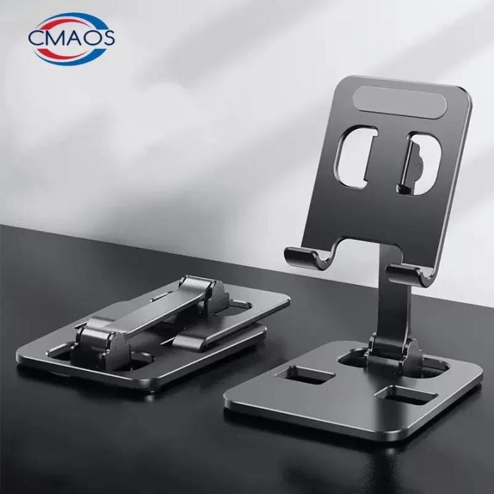 CMAOS Phone Holder Stand for iPhone 14Pro Xiaomi mi 9 Metal Phone Holder Foldable Mobile Phone Stand Desk For iPhone 12 13 XS