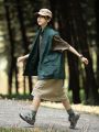 Japanese-Style Retro Frock Vest Baby Boy and Girl Summer Trendy All-Match Bandage Dress Waistcoat Top Loose Pu Handsome Sleeveless Jacket. 