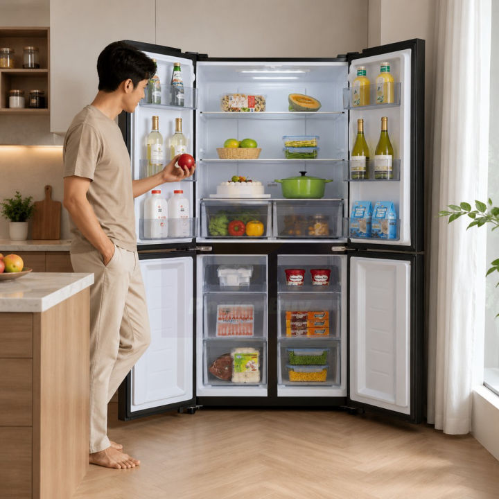 4%20Doors%20Refrigerator%20Fridge%2016.1%20Cubic%20Inverter%20(Glass%20Black)%20HRF-MD469G%20-%20Image%202