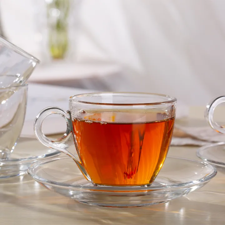 Deli%20Glass%20Tea%20Set%20190ml%20with%20Saucer%20Tea%20Cup%20for%20Coffee%20Espresso%20Cappuccinos%20Lattes%20Beer%20Tea%20Juice%20Hot%20Water%20and%20Iced%20Beverages%20Cafe%20&%20Gift%20Set%20Drinking%20Glass%20-%20Image%207