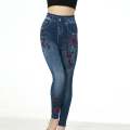 Dyegold Jean Leggings for Women Denim Print Fake Jeans Look Like Leggings Sexy Stretchy High Waist Slim Skinny Jeggings Capri. 