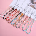 Beaded phone lanyard wristband, kawaii love letter star bead phone charm colorful rainbow phone chain with ladies girl pearl bracelet keychain cute phone decoration. 