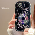 MissConnie Creative Sanrio Cute Kuromi 3D Wavy Curved Edge Case For Realme C25 C53 C35 C51 C12 5 8i 11 5i 7 5s 6i C11 C15 C17 C25Y C55 C21 C30 C21Y C25s C33 C3 C17 C31 C20 Graffiti English Letter Fashion Black Cover. 