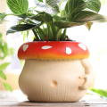 Cute Belly Mushroom Planter, Colorful Unique Succulent Pots with Drainage, Rainbow Small Body Flower Pots for Plants A. 