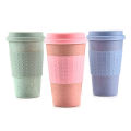 Kitchen Wheat Straw Coffee Cup Mug Tumbler with Lid Eco-friendly Unbreakable. 