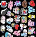 20/40pcs BTS Stickers BT21 Kpop Stickers for Laptop Scrapbook Journal Kids Girls Boys Stickers. 