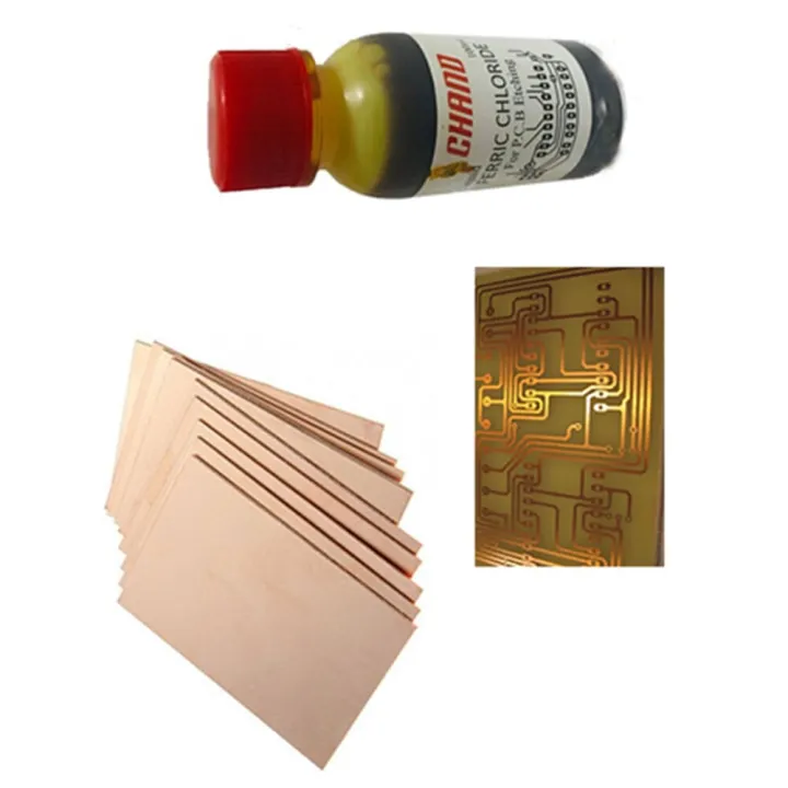 Copper clad board 10''x8'' /  with ferric chloride 100g for PCB