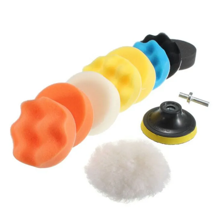3inch Car Polishing Disc 11Pcs/Set Self-Adhesive Buffing Waxing Sponge ...